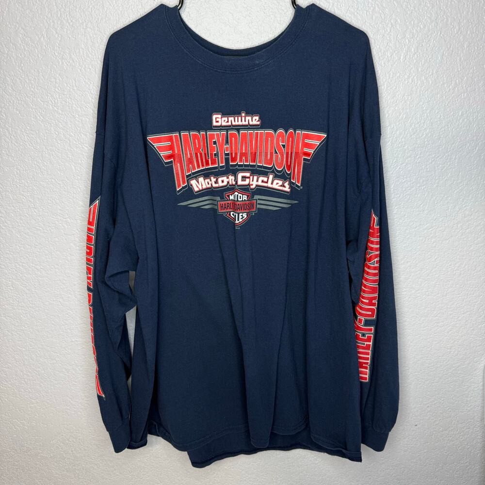 Harley Davidson Timms Augusta GA 3XL Long Sleeve Graphic Biker T Shirt USA